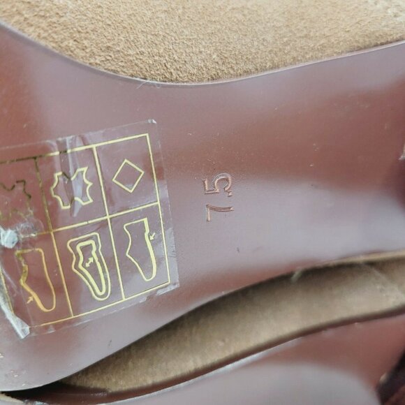 Farylrobin Ankle Boots Womens Size 7.5 Brown Suede Booties Weaved Anthropoligie - Picture 7 of 10